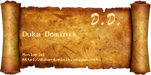 Duka Dominik névjegykártya