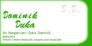 dominik duka business card